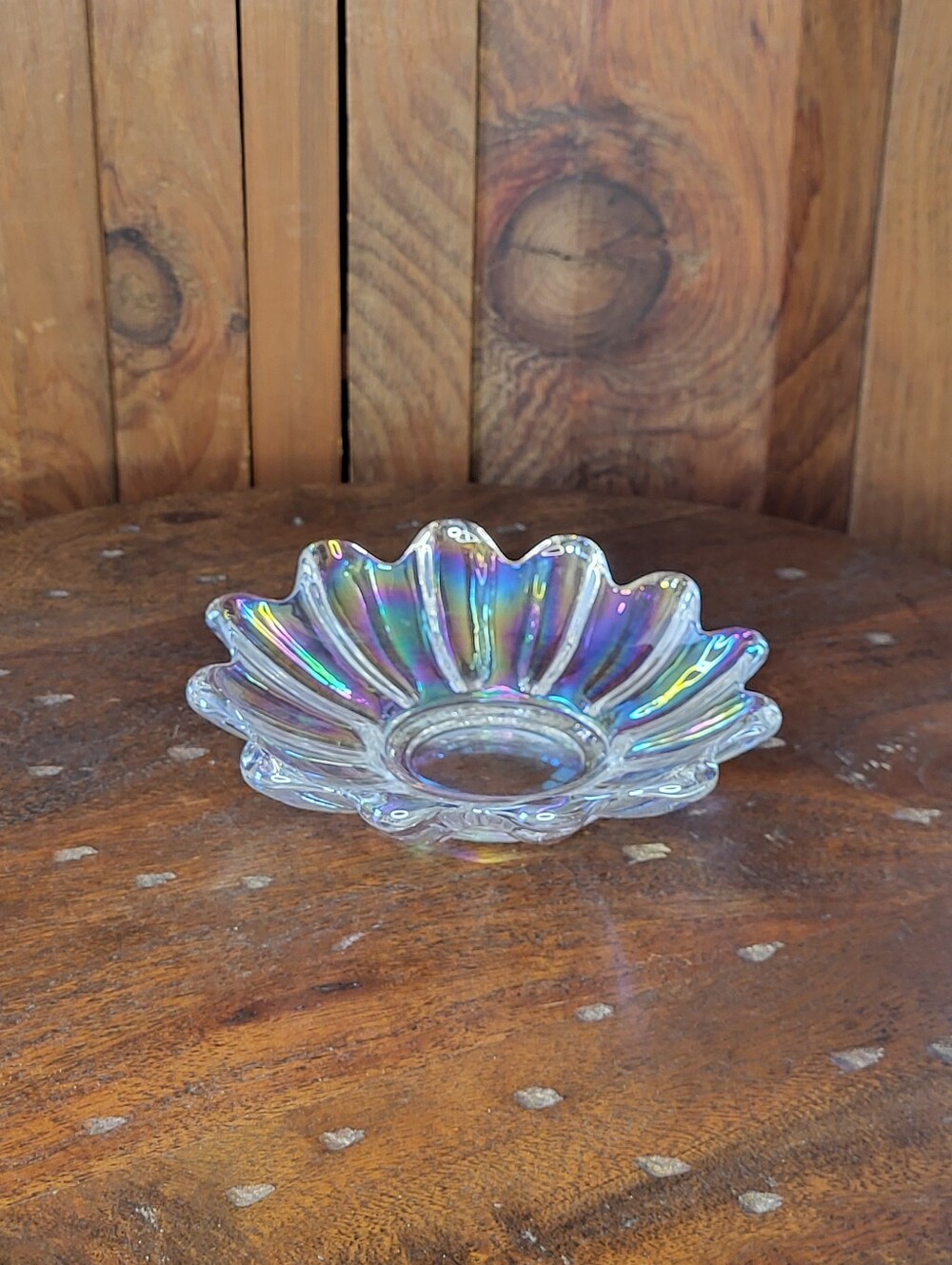 Carnival Glass Flower Dish - Picture 3 of 10